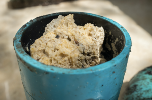 Clogged grease trap at a commercial property in Franklin Park, Illinois